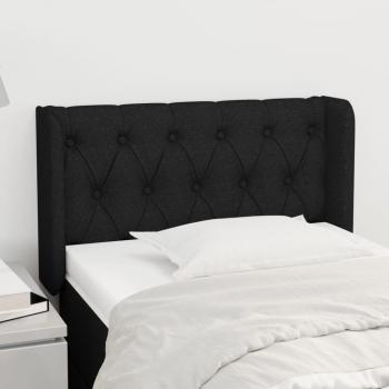 Cabecero de oreja negro 83x16x78/88 cm en tejido