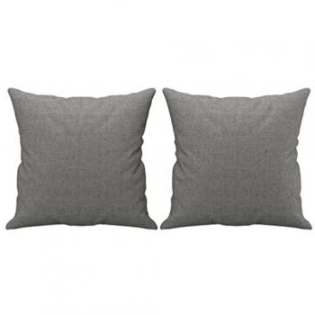 Cojines decorativos 2 piezas de tela gris oscuro 40x40 cm