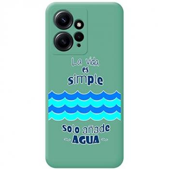 Funda Silicona Líquida Verde Personalizada para Xiaomi Redmi Note 12 4G con Diseño de Agua y Dibujos