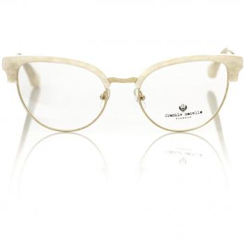 Frankie Morello White Metallic Fibre Clubmaster Eyeglasses