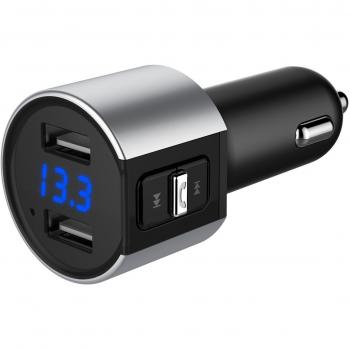 Transmisor FM Bluetooth, Konrisa Transmisor Bluetooth para Auto Transmisor FM Radio Adaptador MP3 Player Coche Manos Libres Kit con doble puerto de carga USB, U-disco del puerto para iPhone