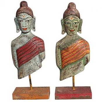 Figura Decorativa Buda Oriental 18 x 9 x 47 cm (2 Unidades) DKD Home Decor