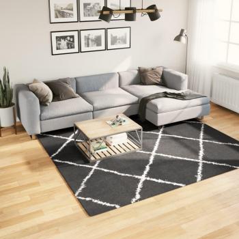 Alfombra peluda de pelo largo moderna PAMPLONA 240x240 cm Color Antracita, Beige, Crema - Alfombra de Piso para Sala de Estar, Dormitorio, Habitación, Salón