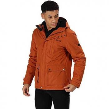 Regatta Sterlings Waterproof Sherpa Fleece Lined Hooded Parka Jacket Chaqueta Aislante Impermeable, Hombre, Umber Quemado, XXL