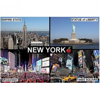 IMÁN PARA NEVERA - RECUERDO de NEW YORK USA 9cm x 6cm Jumbo