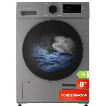 Secadora de Libre Instalación EVVO Nature S8CX 8Kg Condensación Inox Clase B con Sensor de Humedad y Aire Frío para Prendas Delicadas