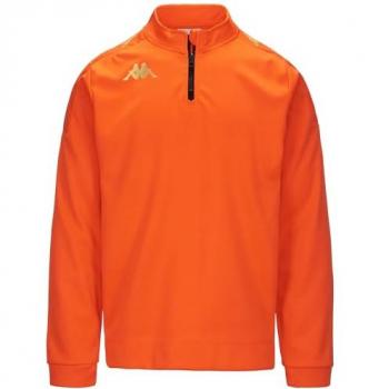 Sudadera Kappa Gassolo Naranja Unisex con Media Cremallera para Niños de 8 Años