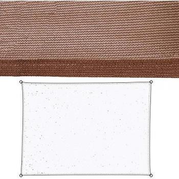 Toldo Vela de Sombra Rectangular Marrón 3,5 x 5 m de Polietileno Alta Resistencia 200gr/m² con Protección UV y Transpirable para Jardín, Patio y Terraza