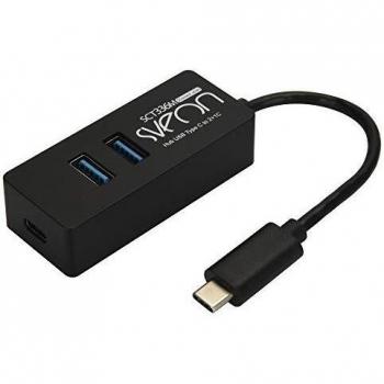 Sveon SCT336 - Hub USB Tipo C a Tipo a y Tipo C, Cranberry