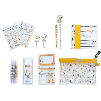 Set de papelería escolar Snoopy Erik amarillo - Estuche con material de papelería y kit escolar