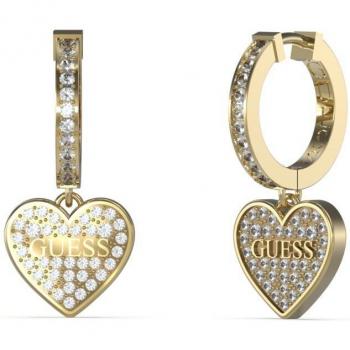 Pendientes Huggie Me de acero inoxidable chapado dorado en forma de aro corazón para mujer