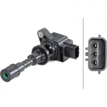 Bobina de encendido HELLA 5DA 358 057-651 - 3 polos - Bobina de encendido cavidad bujía - atornillado