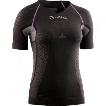 Camiseta Termorreguladora de Mujer Lurbel Cristallo de Manga Corta Color Gris Carbón/Lavanda
