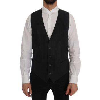 Dolce & Gabbana Gray Cotton Striped Vest - IT50 | L