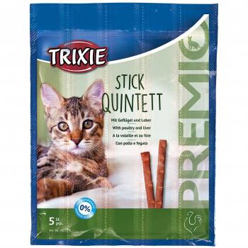 Trixie Premio Quadro-Sticks de Salmón y Trucha para Gatos - 5x5g