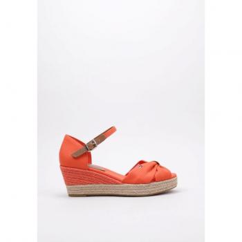 Tommy Hilfiger BASIC OPEN TOE MID WEDGE Esparto Con Cuña mujer Naranja 38