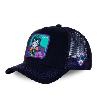 Gorra Trucker Capslab Joker DC Batman Negra y Púrpura