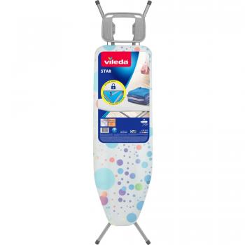 Tabla de Planchar Vileda Star Estampado Espuma Algodón Metal Acero Inoxidable 120 x 38 cm - Modelo Premium