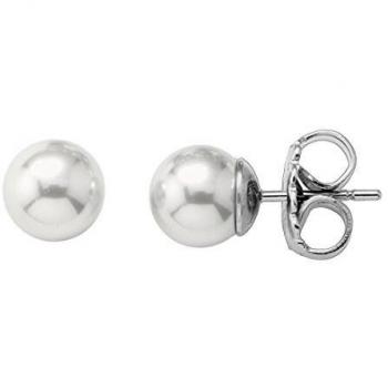 Majorica - Pendientes, 5 mm perlas blancas redondas