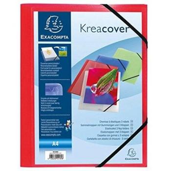 Carpeta de Gomas y Solapas EXACOMPTA KREACOVER PP TRANSLUCIDO A4 Rojo