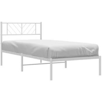 vidaXL Metal Bed Frame without Mattress with Headboard White 100x190cm