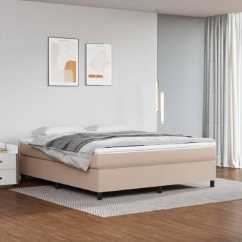 Cama Box Spring Sunkerchief 160x200 cm en cuero sintético capuchino marrón