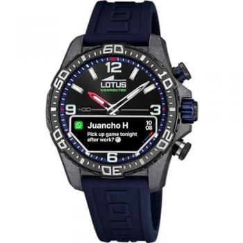 Reloj de hombre LOTUS 20000/1 Connected D con correa de caucho azul, caja de fibra de carbono negro