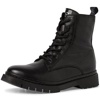 Tamaris Black Leather Lace-up Boots for Women - Size 39