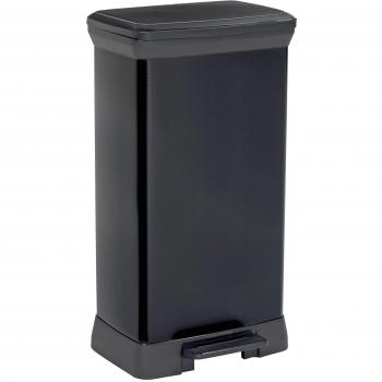 Cubos de basura metálicos Curver de 50L con pedal - IML negro