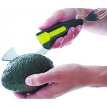 Lacor 61355 - Herramienta Multifuncional de Acero Inoxidable para Aguacates con 5 Funciones