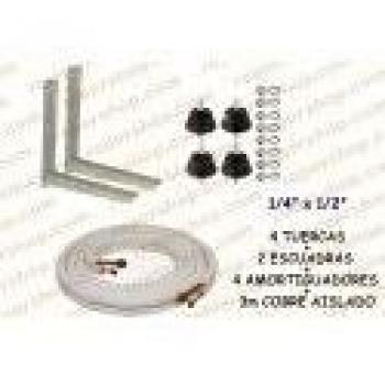 ReporShop - KIT INSTALACION AMORTIGUADORES+SOPORTES+3m COBRE 1/4+1/2 AIRE ACONDICIONADO - KIT-3METROS1/4X1/2