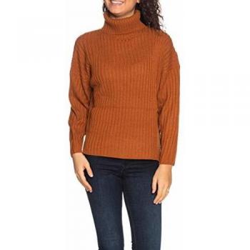 Only ONLJURU L/S Highneck Knit Mujer Color: Marrón Talla: L