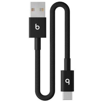 Cable USB-A a USB-C trenzado corto (20 cm), carga rápida, diseño duradero que no se enreda, compatible con dispositivos Apple y Android - Negro Carbón