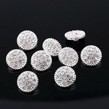DB7 10 x Hermosa 14mm Imitación De Diamante Cristal Topper Gemas Inserción Botones - DB7S - Plateado