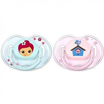 Philips Avent Scf169/46 - Pack Con 2 Chupetes Jardín Encantado, De 0 A 6 Meses, Niña Color Rosa Y Azul