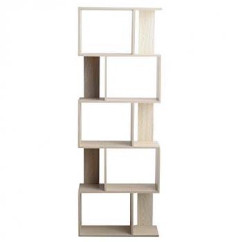 Estantería Mobili Rebecca con 5 estantes de MDF color abeto blanqueado, dimensiones 169x60x24 cm