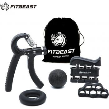 Kit de entrenamiento FitBeast, empuñadura de mano, empuñadura de antebrazo, paquete de 5 pinzas de mano ajustables, ejercitador de dedos, estirador de dedos, anillo de ejercicio y bola de agarre
