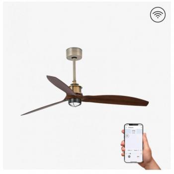 Ventilador de Techo con Luz LED Wifi DC Oro Envejecido Justfan 1280mm