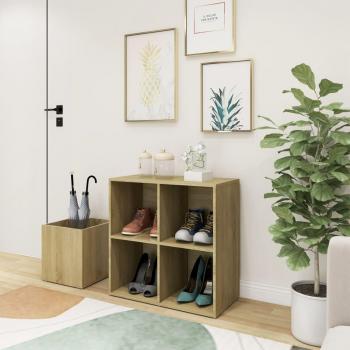 Zapatero de entrada de roble Sonoma 105x35,5x70 cm en madera multicapa