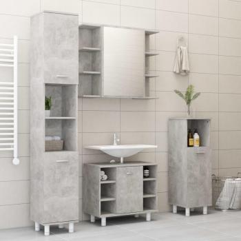 Conjunto de muebles de baño 4 piezas aglomerado gris hormigón