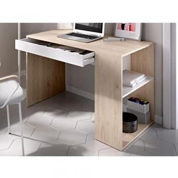Rimobel TEO Mesa Escritorio, Madera, Natural/Blanco, Normal