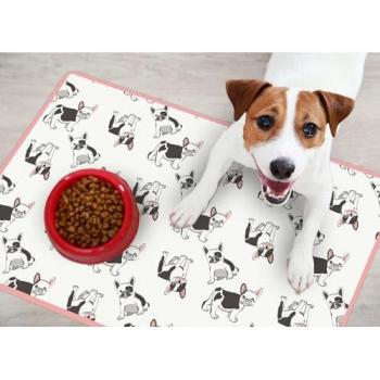 Alfombra de Vinilo Impermeable para Mascotas French Bulldog 48x75 cm