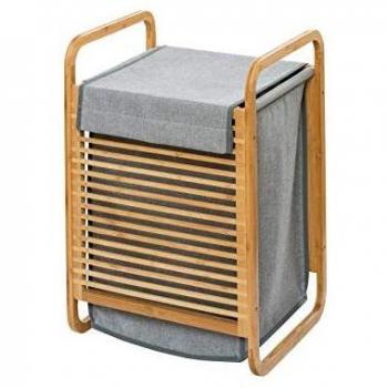 WENKO Cesto pongotodo Bahari - Cesta para la ropa Capacidad: 43 l, Bambú, 40 x 60 x 35 cm, Marrón