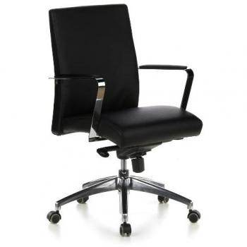 hjh OFFICE 600300 silla ejecutiva BAROLO 10 cuero negro silla de oficina alta gama reclinable con brazos con ruedas