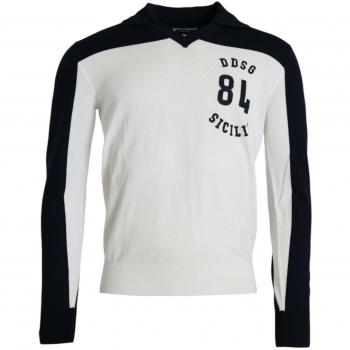 Dolce & Gabbana White Black SICILIA Henley Shirt Pullover Sweater - IT46 | S