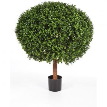 artplants.de Bola de boj Artificial TOM en Tronco, 4750 Hojas, 115cm, Ø 100cm - Arbusto Decorativo - Seto Artificial