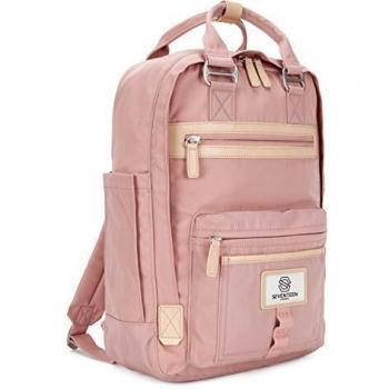 SEVENTEEN LONDON - Mochila 'Wimbledon' Moderna, Sencilla y Unisex con un Acabado Rosa en el Estilo de una Mochila escandinava, computadora portátil de hasta 13