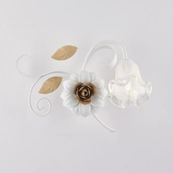 Aplique Shabby Chic de Hierro Forjado Blanco 1 Luz E14