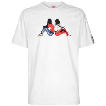 Camiseta de fitness kappa 222 banda pop blanco