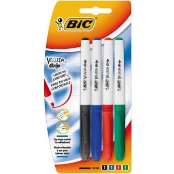 Rotulador BIC Velleda Grip Trazo 1,2 mm Blister 4 Unidades Colores Surtidos